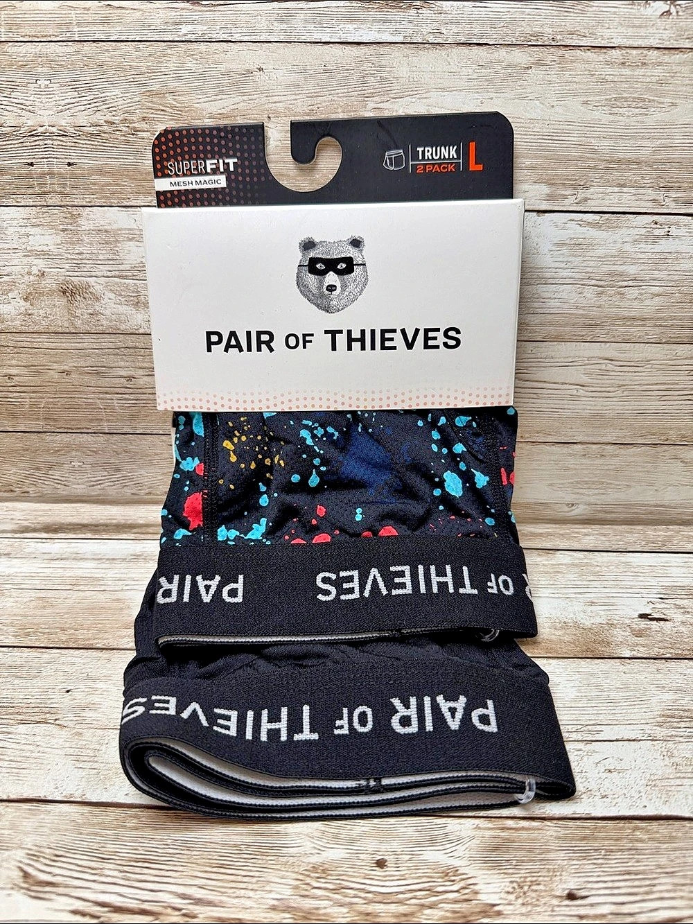 Pair of Thieves Trunk Boxer Brief in Black & Blue Size Large NEW